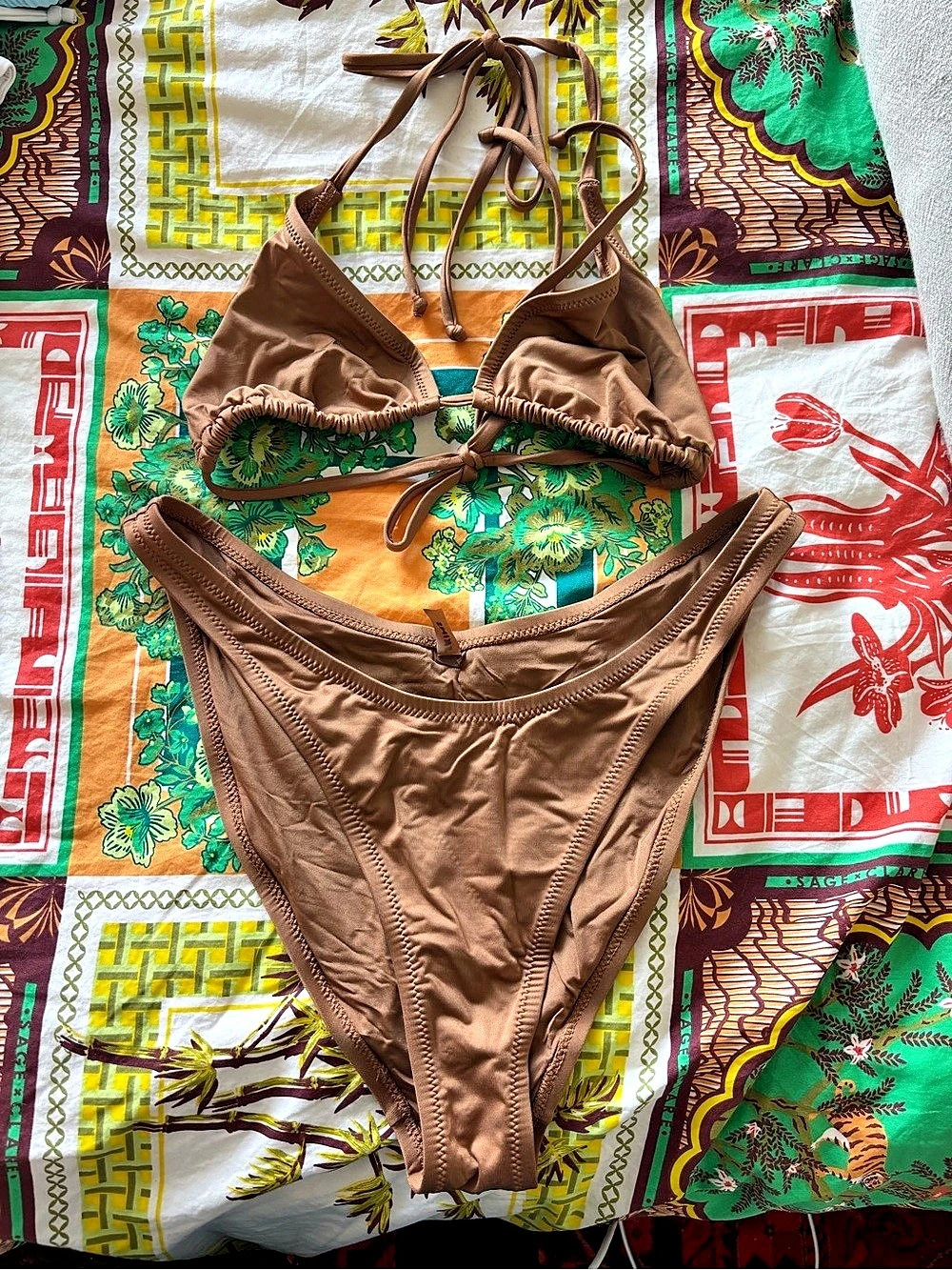 Skims Almond Brown Cheeky Tanga Bikini bottoms